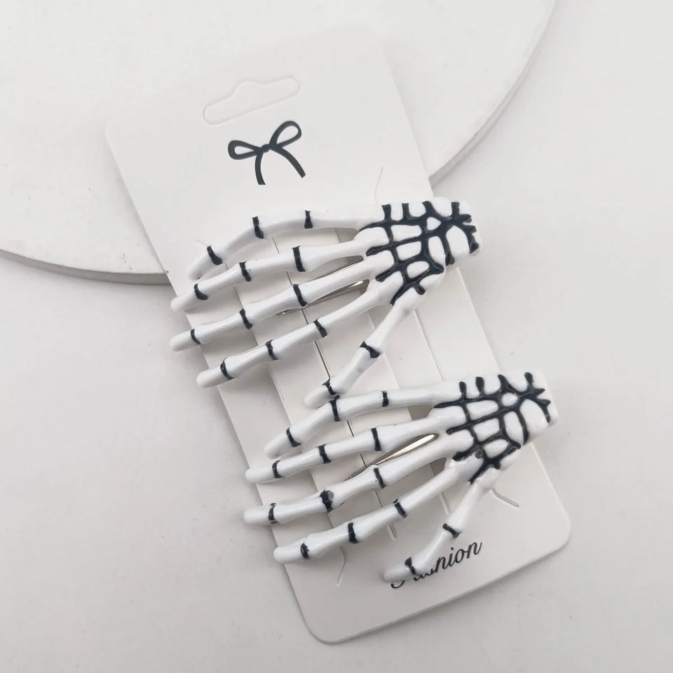 Skeleton Hands Hair Clips