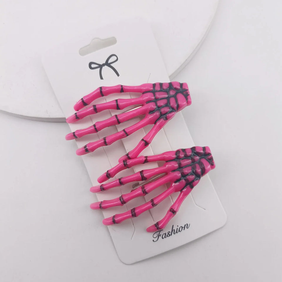 Skeleton Hands Hair Clips