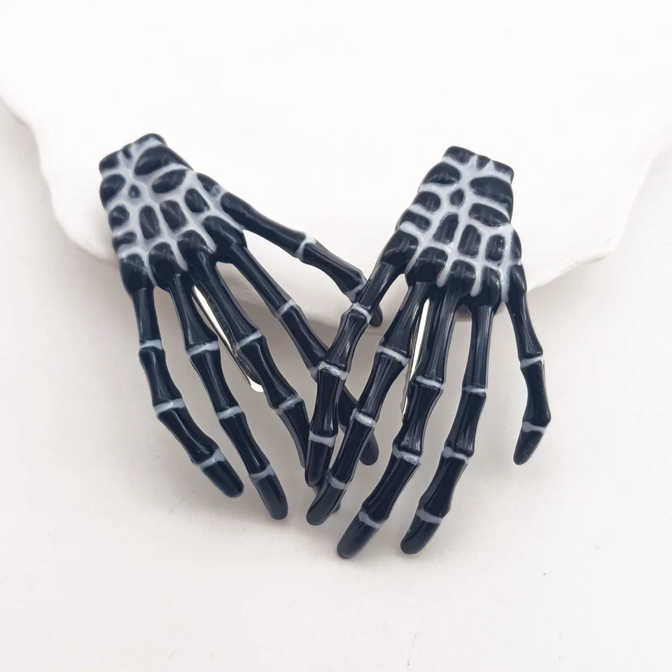 Skeleton Hands Hair Clips