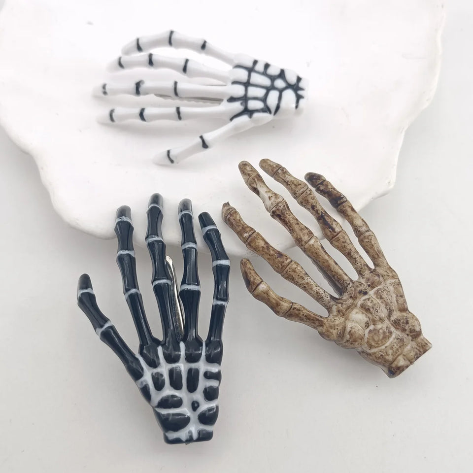 Skeleton Hands Hair Clips