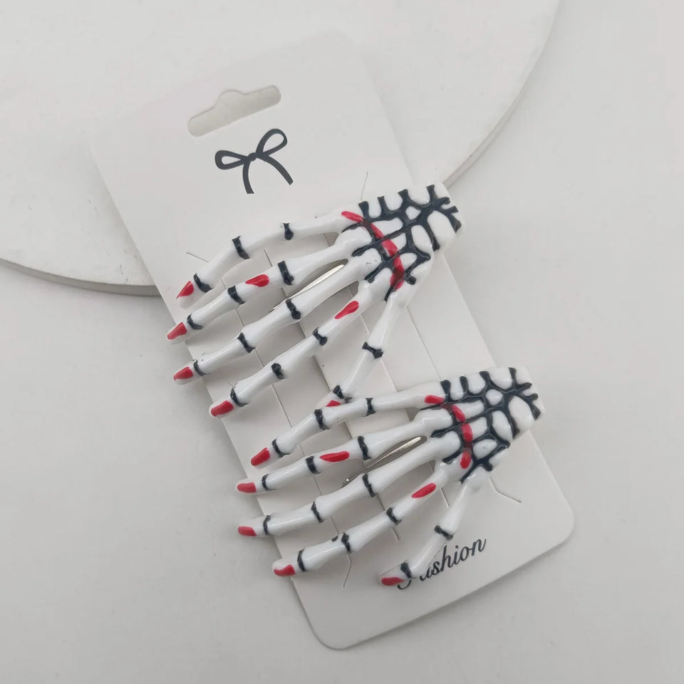 Skeleton Hands Hair Clips