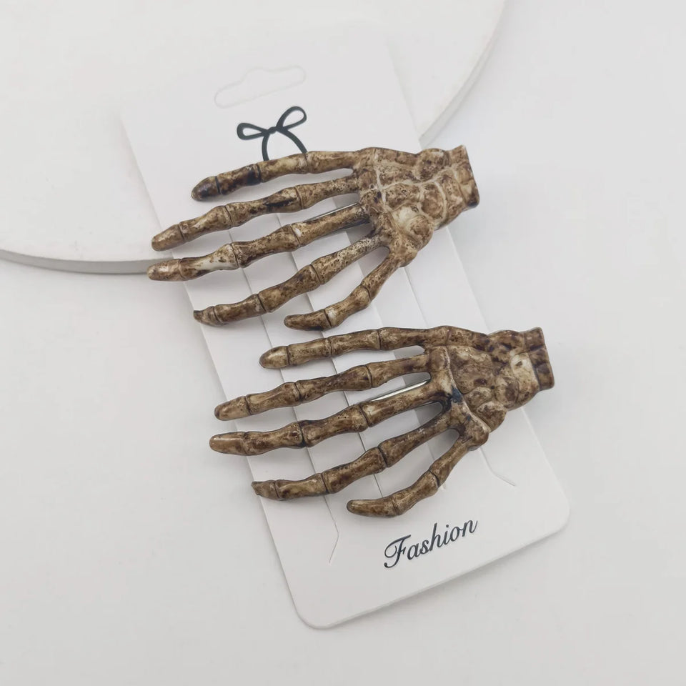 Skeleton Hands Hair Clips