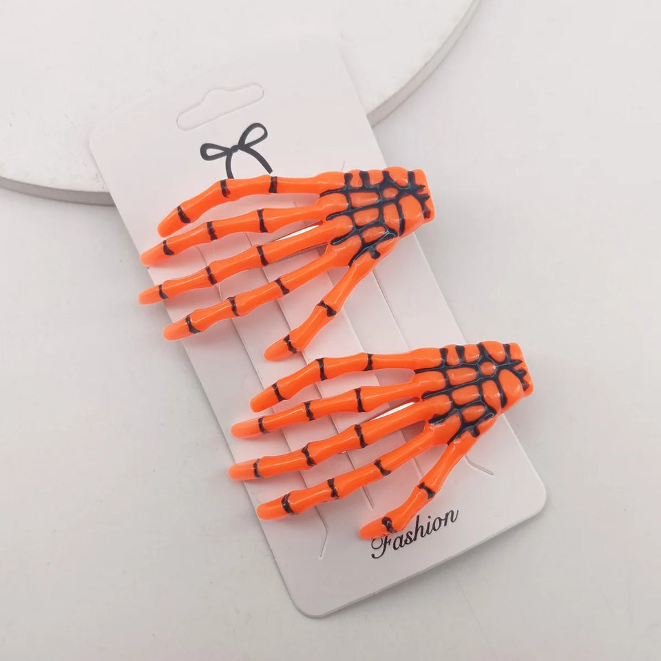 Skeleton Hands Hair Clips