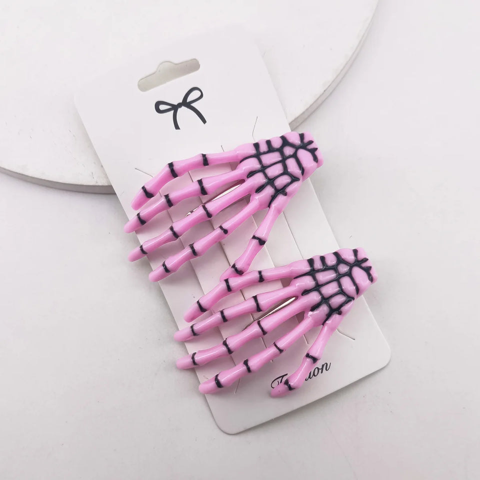 Skeleton Hands Hair Clips