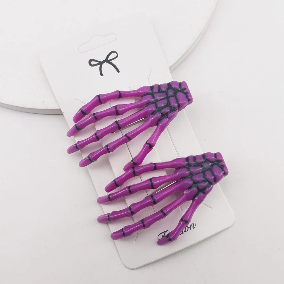 Skeleton Hands Hair Clips