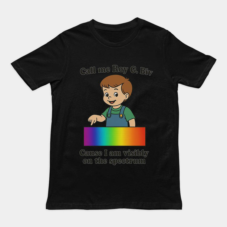 "Visibly on the Spectrum" Unisex Tee – Roy G. Biv Edition