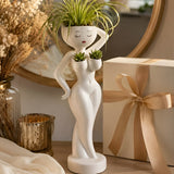 Elegant Woman Planter Vase – Modern Face Flower Pot