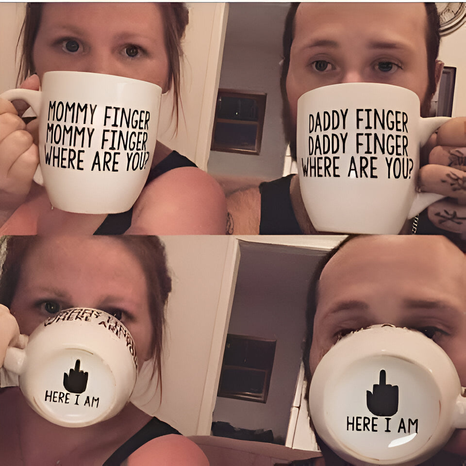 "Mommy & Daddy Finger" Mugs
