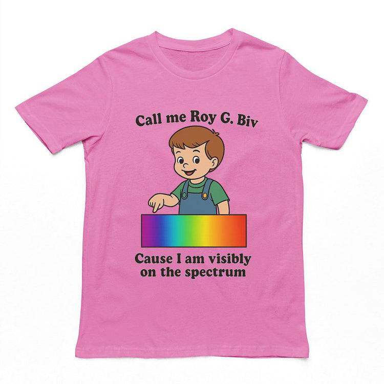 "Visibly on the Spectrum" Unisex Tee – Roy G. Biv Edition