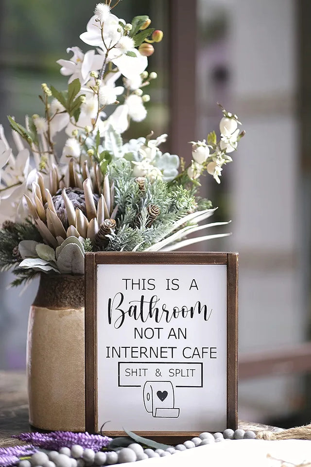 "Shit & Split" Bathroom Sign