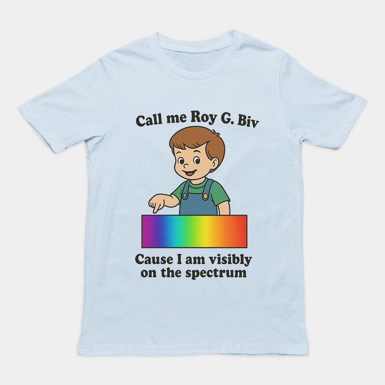 "Visibly on the Spectrum" Unisex Tee – Roy G. Biv Edition